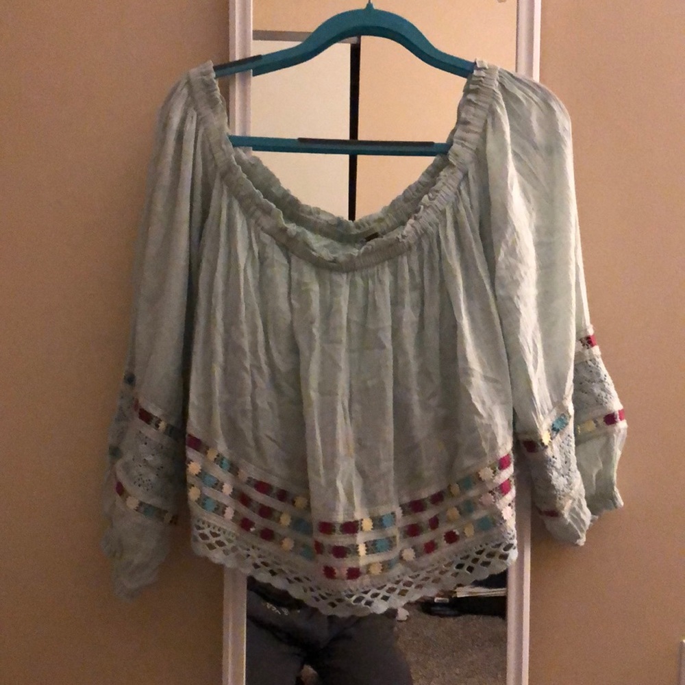 Oversized crochet shirt